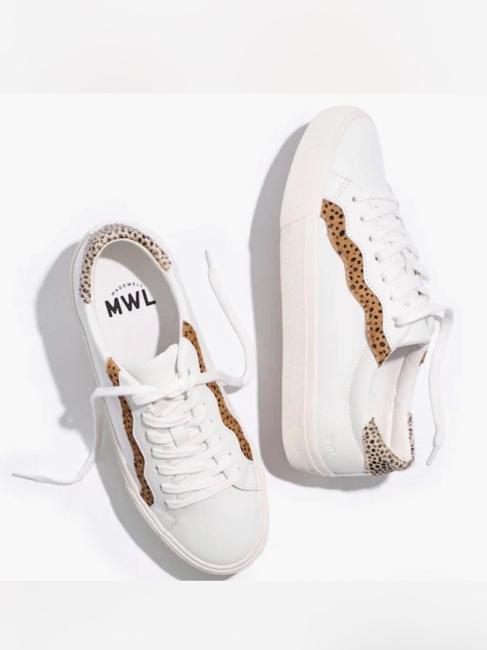Madewell Leopard Leather Sidewalk Sneakers